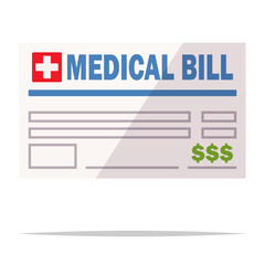 Obraz premium Medical bill vector isolated illustration