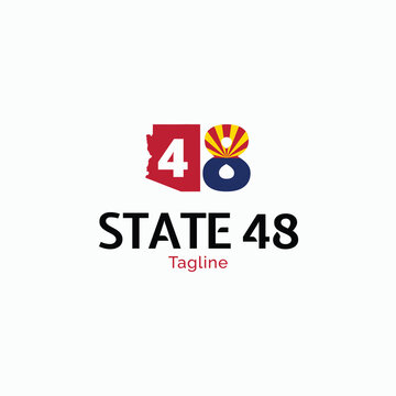 State 48 logo design template. Arizona map colorful logo vector