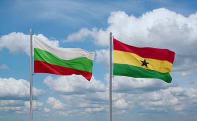 Ghana and Bulgaria flags, country relationship concept