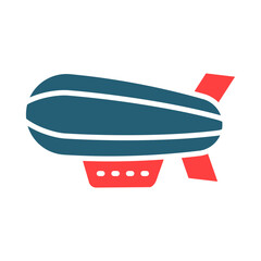 Zeppelin Glyph Two Color Icon Design © IYIKON