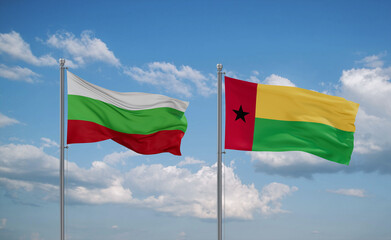 Guinea-Bissau and Bulgaria flags, country relationship concept