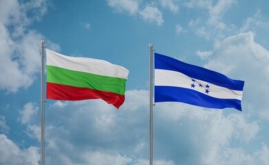 Honduras and Bulgaria flags, country relationship concept
