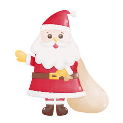 Santa carries a bag of gifts