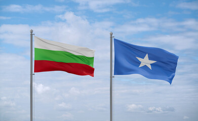 Somalia and Bulgaria flags, country relationship concept