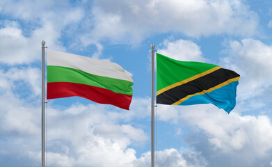 Tanzania and Bulgaria flags, country relationship concept