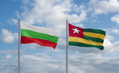 Togo and Bulgaria flags, country relationship concept