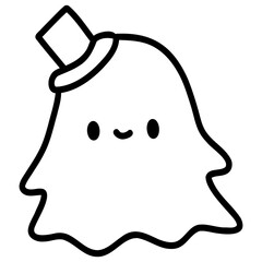 Cartoon Little Ghost Halloween Halloween Festival Holiday Line Illustration