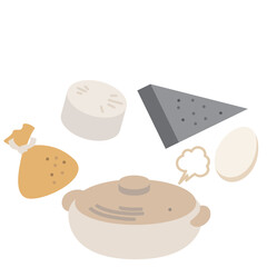 おでんと土鍋のベクターイラスト 