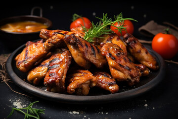 grilled chicken wings, aesthetic look