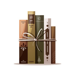 Stack of books. Bookstore, bookshop, library, book lover, bibliophile, education concept. Isolated vector illustration.