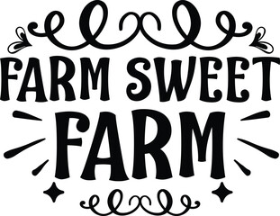 Farm sweet farm Kitchen typography T-shirts and SVG Designs for Clothing and Accessories