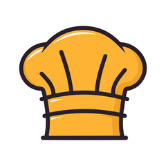 Chef hat icon. Drawing chef hat in flat design. Vector illustration.
