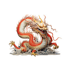 chinese dragon statue isolated