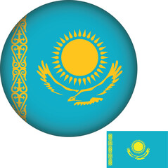 Kazakhstan Flag Round Shape