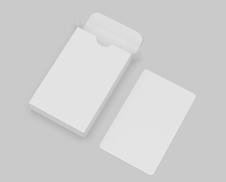 Blank playing cards box  packaging  template, 3d illustration.
