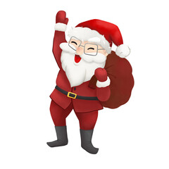 Santa claus with gift bag