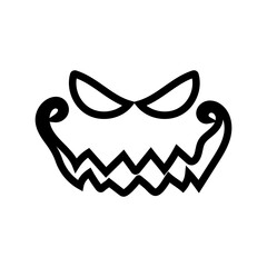 Halloween Face icon vector. Scary face illustration sign. Pumpkin face symbol or logo.