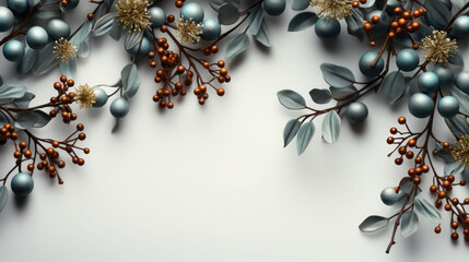 Winter Celebration: Intricate Branch and Ribbon Christmas Framework - Generative AI