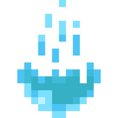 Pixel art water drop icon 8