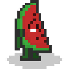 Pixel art cartoo cute watermelon character 2