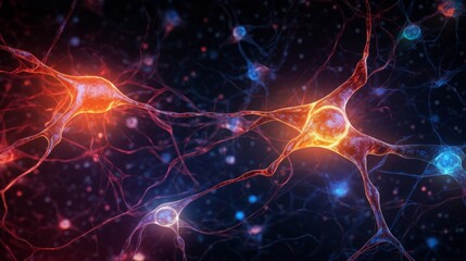 An abstract representation of interconnected neural pathways