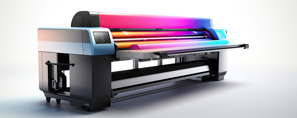 Modern large format printer. New design of format Printers on white background.