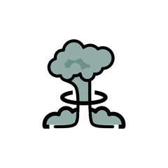 Mushroom cloud of nuclear bomb in colored icon. War design element template vector illustration in trendy style. Editable graphic resources for many purposes.