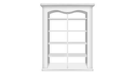 white showcase cabinet on the white background	