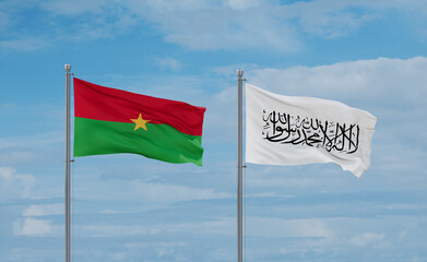 Burkina Faso and Afghanistan national flags, country relationship concept