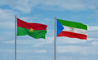 Equatorial Guinea and Burkina Faso flags, country relationship concept