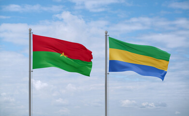 Gabon and Burkina Faso flags, country relationship concept