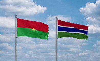 Gambia and Burkina Faso flags, country relationship concept