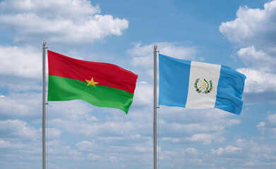 Guatemala and Burkina Faso flags, country relationship concept