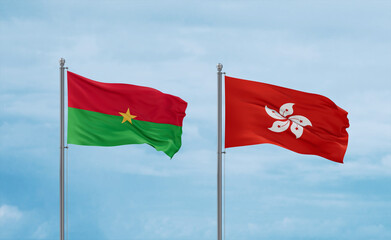 Hong Kong and Burkina Faso flags, country relationship concept