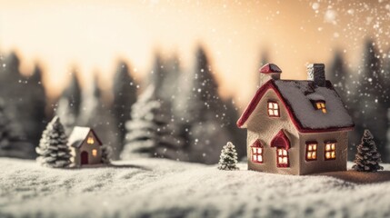 Stylish Christmas scandinavian minimalistic interior with white decor. AI generated