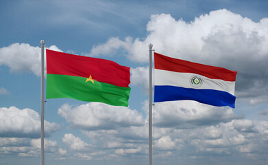 Paraguay and Burkina Faso flags, country relationship concept