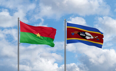 Eswatini and Burkina Faso flags, country relationship concept