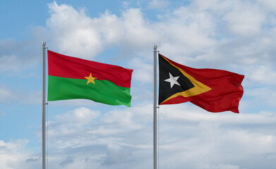 East Timor and Burkina Faso flags, country relationship concept