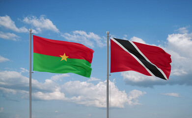 Trinidad and Tobago and Burkina Faso flags, country relationship concept