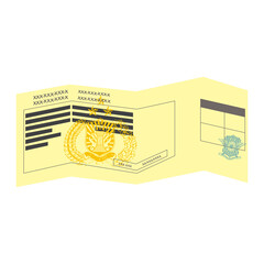 Illustration Vector Graphic of Vehicle Registration Certificate Indonesian citizens called STNK on Transparent Background