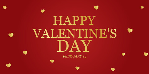 Fototapeta na wymiar Happy Valentine's Day beautiful text illustration design