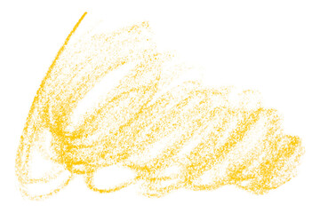 yellow pencil strokes isolated on transparent background