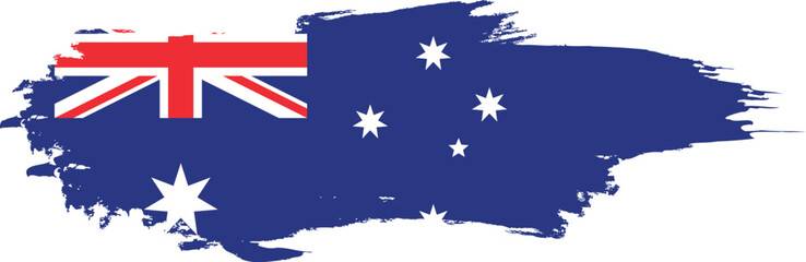 Australia flag on brush paint stroke.