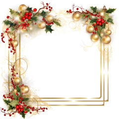 Christmas Frame on transparent background.