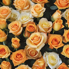 A bouquet of yellow and orange roses for a vibrant and lively display.