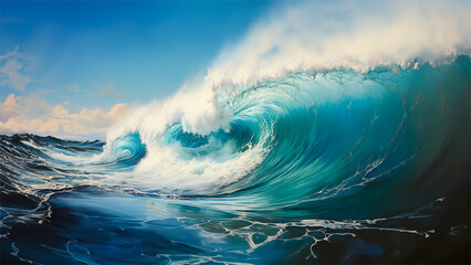Ola rompiendo - Paisaje oceano ola surf ola  - obrazy, fototapety, plakaty