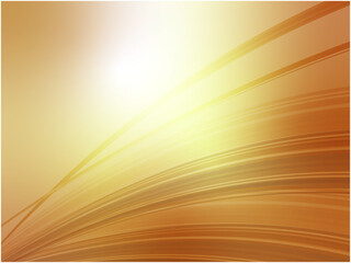 カラフルで透明感のある波型抽象背景_オレンジゴールド×イエロー