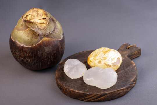 Borassus Flabellifer or Ice Apple or Wine Palm or Doub Palm - Young Fruit with Sweet and Healthy Water. In Indonesia Commonly Known is Siwalan or Buah lontar or Palm Fruit.