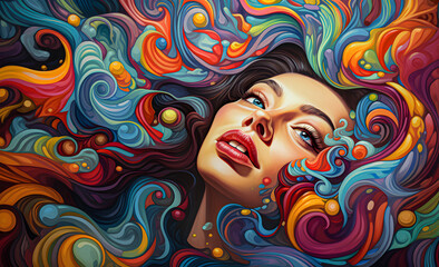 The bright explosion of colors creates a kaleidoscopic effect.