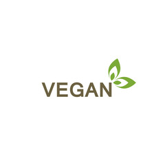 Vegan diet logo with leaf icon isolated on transparent background